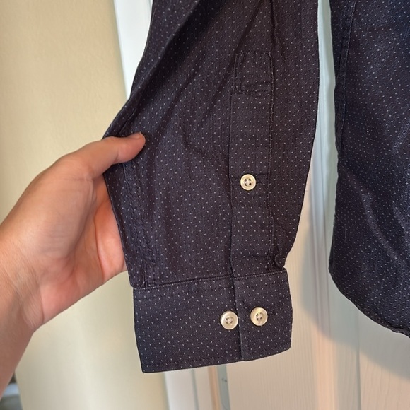 MICHAEL Michael Kors men’s blue polka dot button down shirt size 15-15.5 - Picture 5 of 9